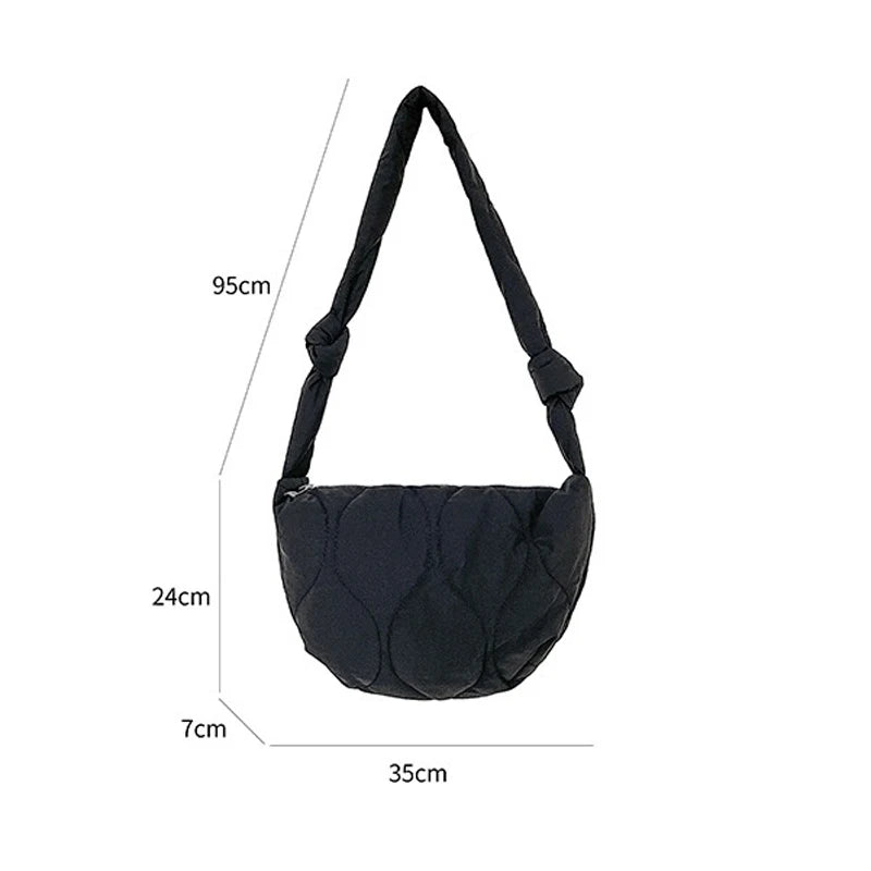 Women's Quilted Hobo Bag Crossbody Shoulder Bag with Knotted Straps