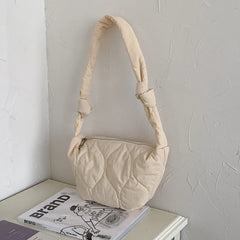 Women's Quilted Hobo Bag Crossbody Shoulder Bag with Knotted Straps