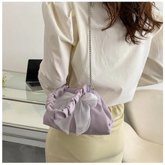 Rhinestone Bow Lipstick Bag Chain Messenger Bag