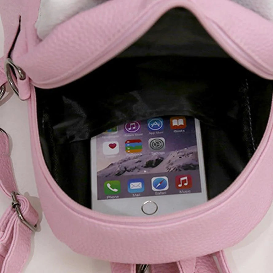 Sweet Bow Mini Backpack PU Leather Women Backpacks Preppy Style