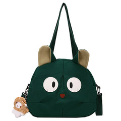 Women's Cartoon Cat Canvas Shoulder Bag