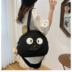 Women's Cartoon Cat Canvas Shoulder Bag