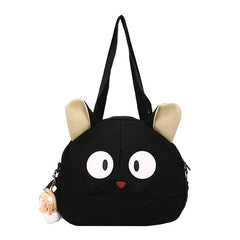 Women's Cartoon Cat Canvas Shoulder Bag