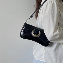 Women's Shoulder Bag Purses Moon Lock Underarm Retro Small Tote