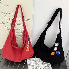Canvas Teenager Shoulder Bag Women's Messenger Large Ladies Casual Travel Handba