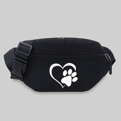 Canvas Fanny Pack Love Pattern Waist Bag