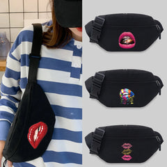 Canvas Bum Bag Mouth Pattern Waist Messenger Chest Fanny Pack