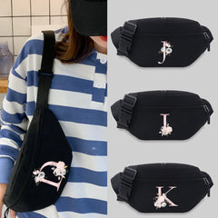 Pink Flower Bum Bag with Name Pattern