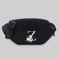 Pink Flower Bum Bag with Name Pattern