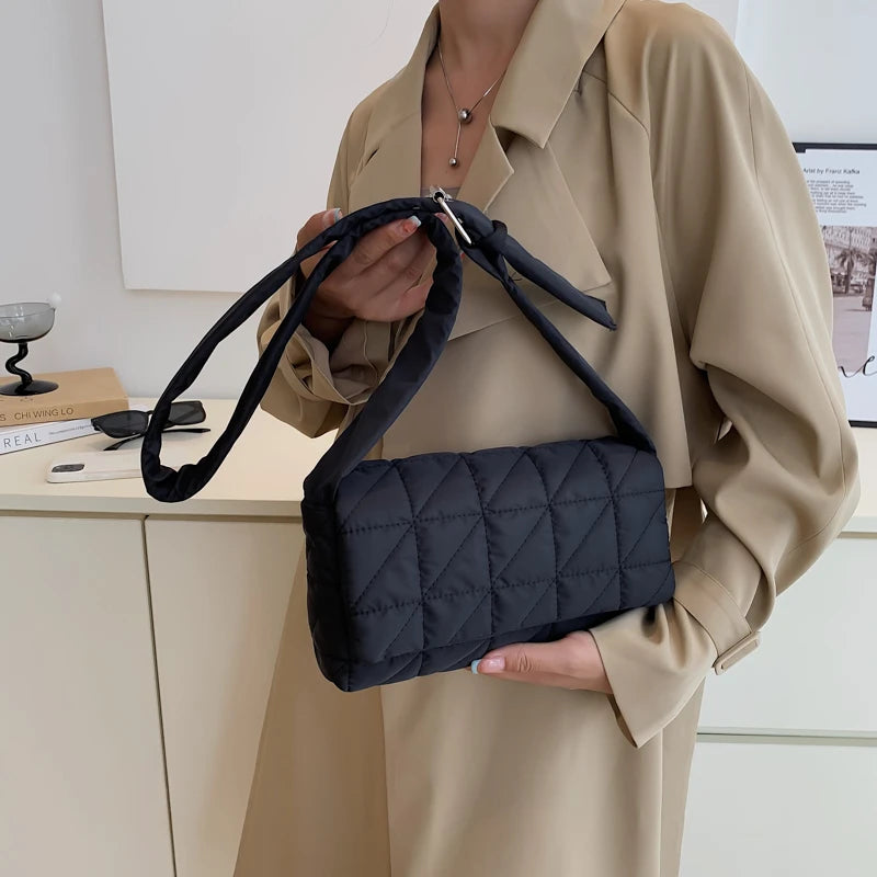 Quilted Shoulder Bag Space Cotton Handbag Women Shoulder Tote Bag