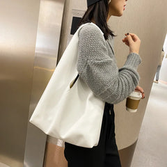 French Style Leather Shoulder Bag Large Capacity Tote Bag