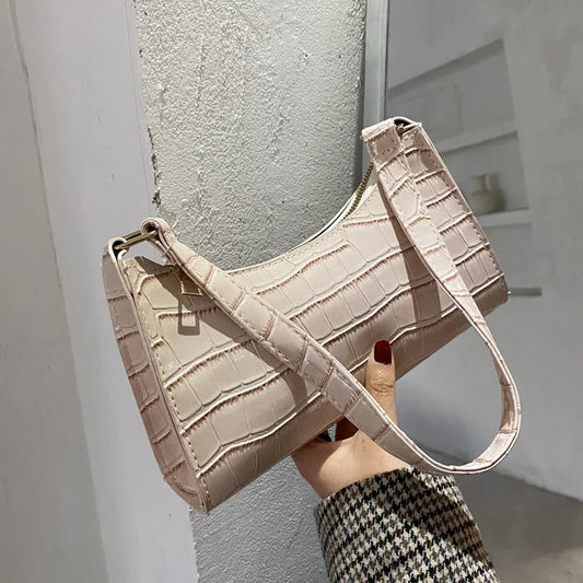 Ruched Summer Crossbody Bag PU Leather Women's Shoulder Bag Solid Female Bag