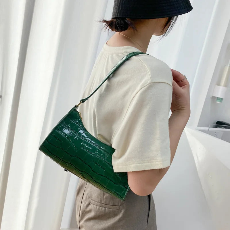 Ruched Summer Crossbody Bag PU Leather Women's Shoulder Bag Solid Female Bag