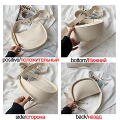 Semicircle Crossbody Bag for Women Adjustable Strap Clutch Purse