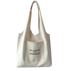 Pattern Printing Beige Tote Bag