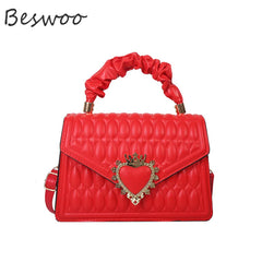 Women's Embossed Shoulder Bag with Top-handle