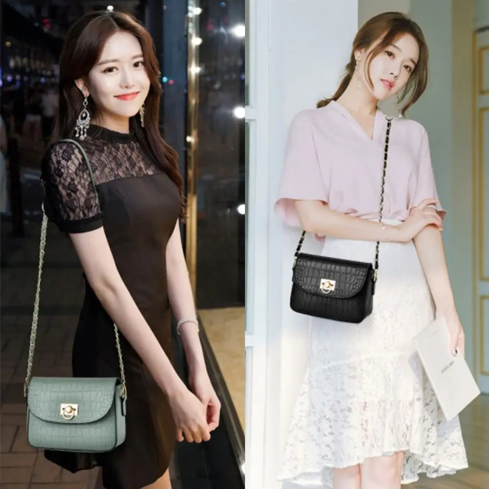 Crocodile Pattern Shoulder Messenger Bag for Women