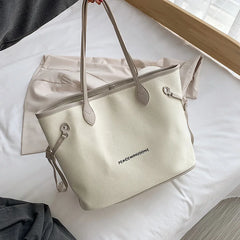 Casual Large-Capacity Canvas Tote Shoulder Handbag
