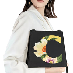 Square Bag Initial Name Letter Pattern Printing Commuter Bag Woman Bag Shoulder