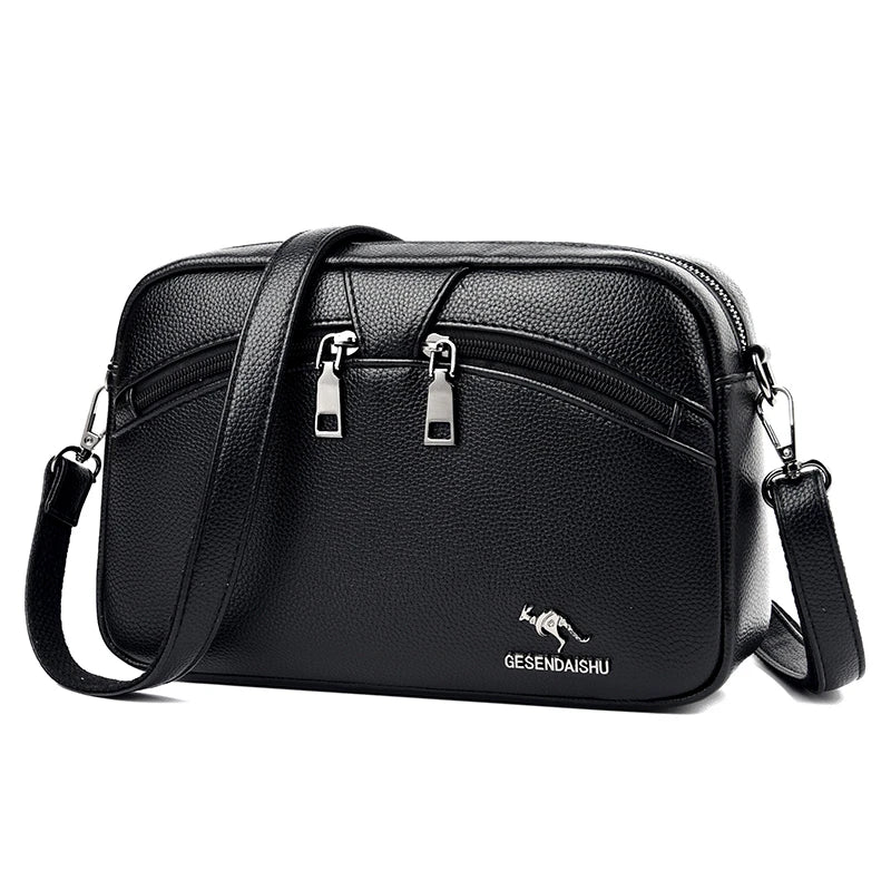 Small Green Leather Crossbody Bag for Women