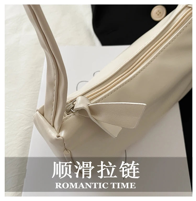 Soft PU Leather Women's Bag Solid Armpit Underarm Shoulder Bags