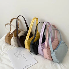 Soft PU Leather Women's Bag Solid Armpit Underarm Shoulder Bags