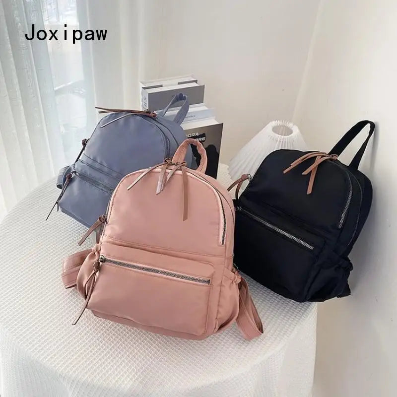 Small Nylon Backpack for Women Large Capacity Casual Travel Backpack