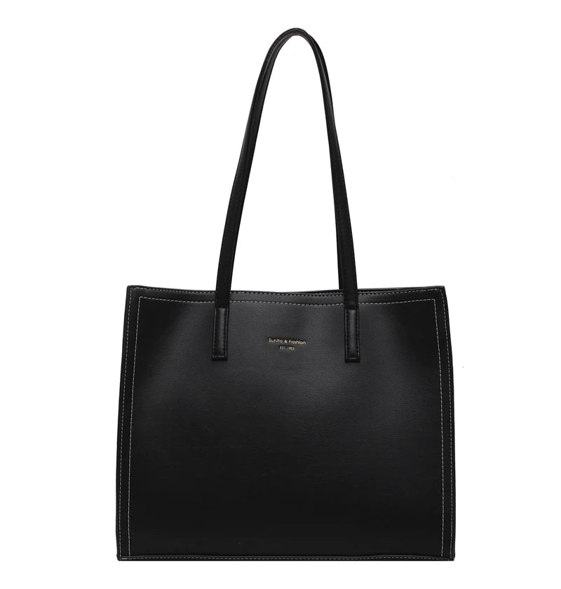 Solid Shoulder Bag Women Hand Bag Ladies PU Leather Tote
