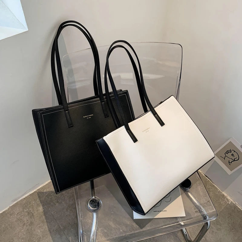 Solid Shoulder Bag Women Hand Bag Ladies PU Leather Women's Office Big Tote