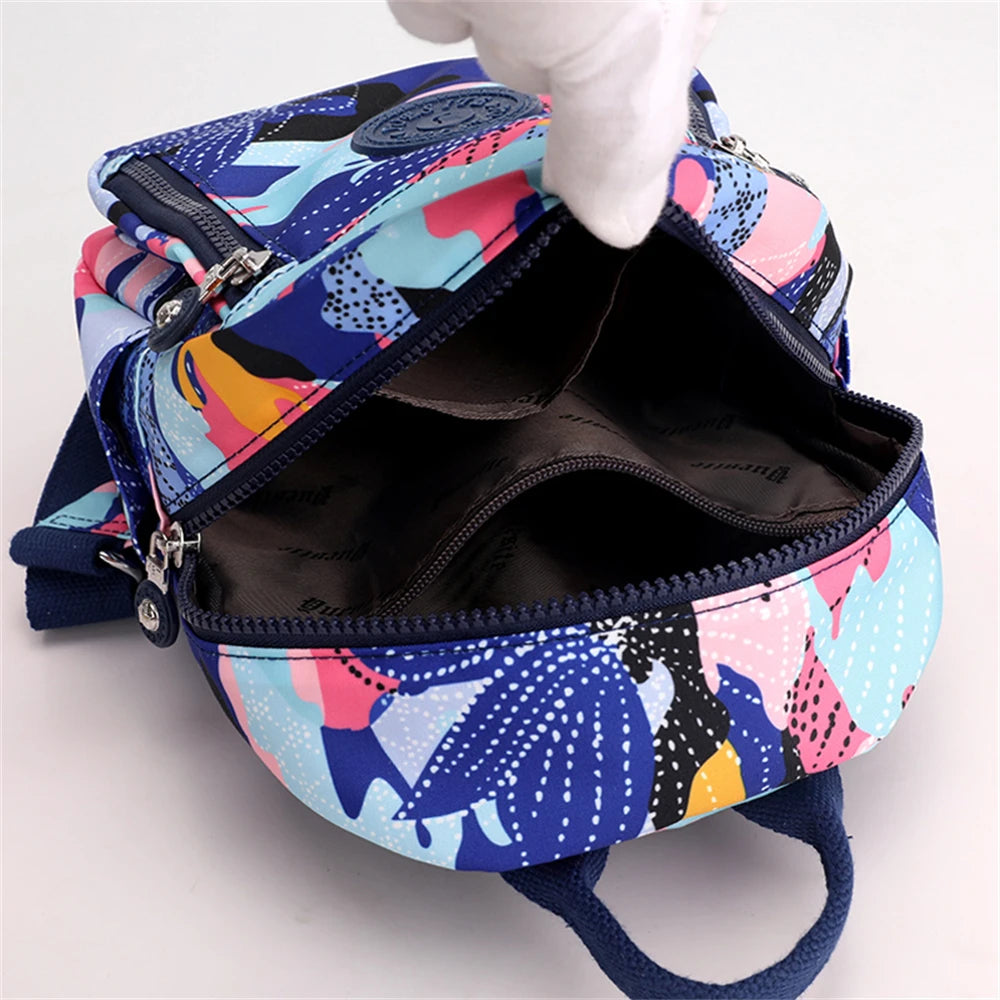 Spring Flower Pattern Women's Backpack Small Anti Theft School Bag