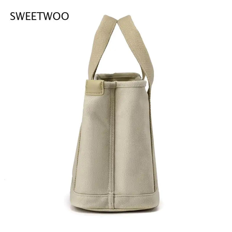 Spring Small Canvas Women Shoulder Bag Travel Outside Shopping Bag