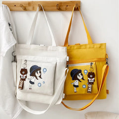 Bubble Girl Style Shoulder Canvas Bags for Campus College Student