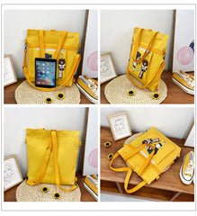 Bubble Girl Style Shoulder Canvas Bags for Campus College Student