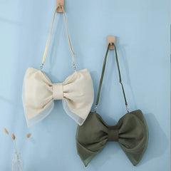 Japanese Niche Canvas Bag Lady's Small Sling Bag Bow