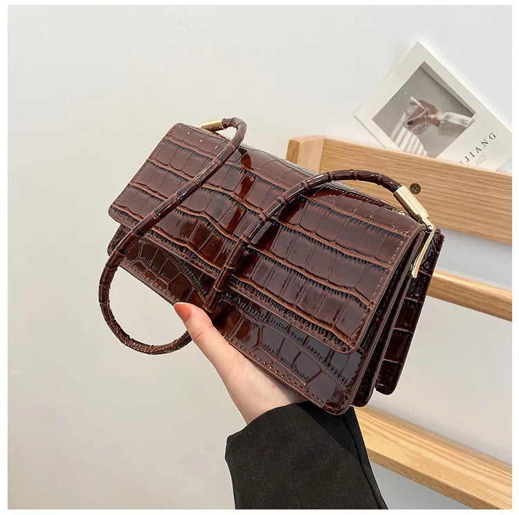 Women's Stone Pattern Shoulder Bag High-quality Handbag