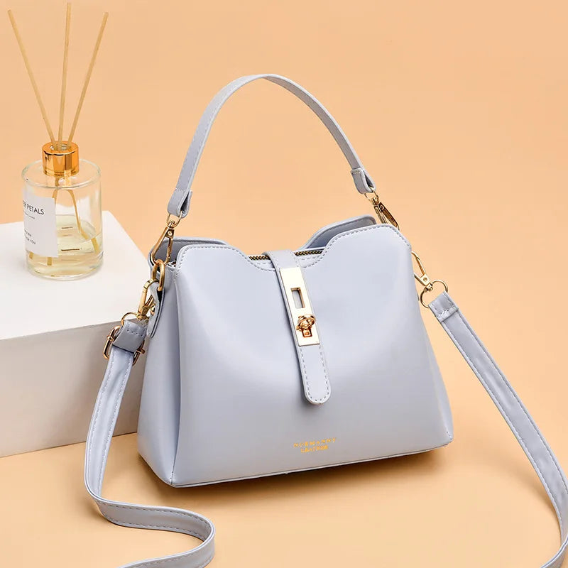 Women's Soft Leather Hand-held Shoulder Bag
