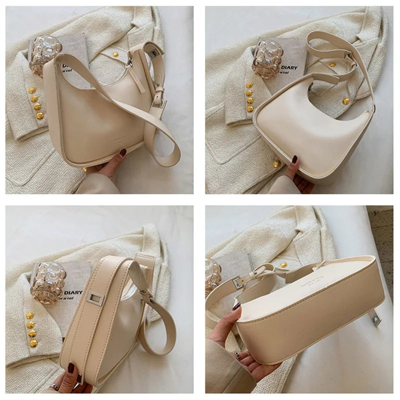 Spring Armpit Bag PU Leather Shoulder Crossbody Bags Lady Handbags