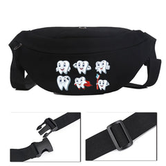 Cartoon Tooth Pattern Canvas Shoulder Bag