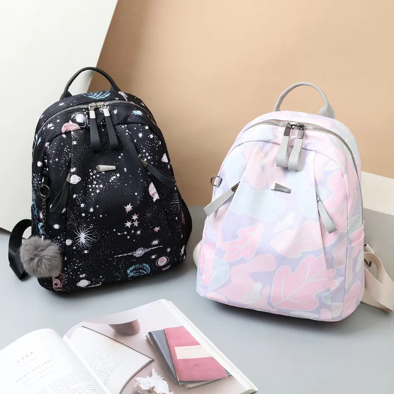 Red Oxford Women's Backpack High Student Girl School Bag Lady Travel Backpack