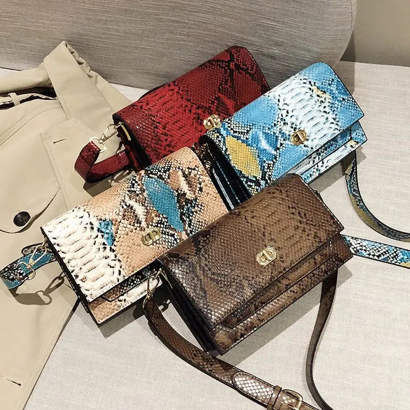 Snake Pattern Small Shoulder Bag Evening Clutch Purse
