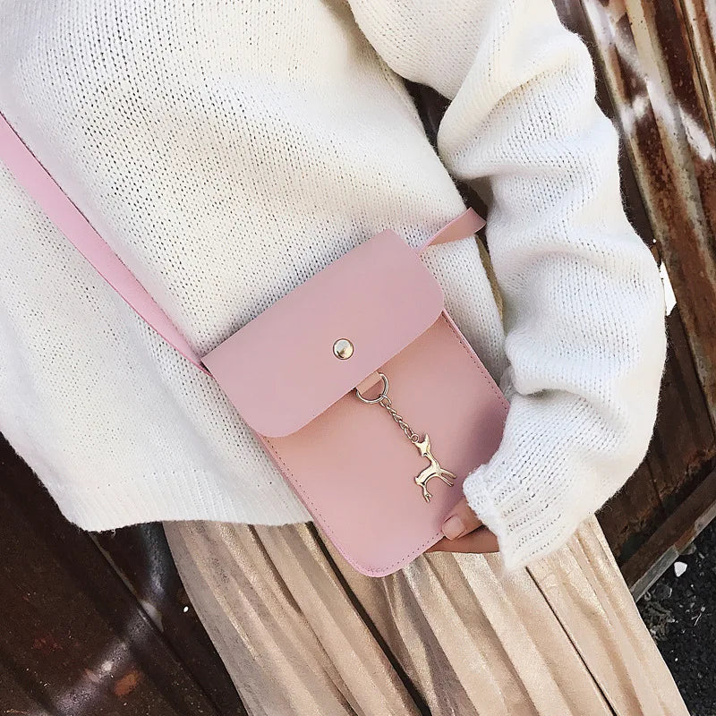 Summer Women's Mini Shoulder Bag Casual Shopping Key Wallet Vertical Deer Bag