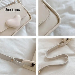 Women's Vintage Heart Hasp Crossbody Bag