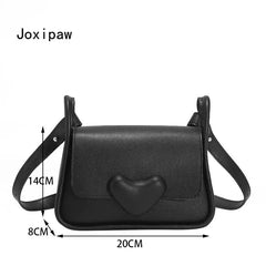Women's Vintage Heart Hasp Crossbody Bag
