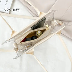 Summer PU Leather Shoulder Bag for Women Vintage PVC Crossbody Bags