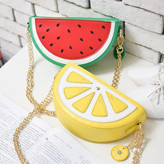 Summer Fruit Chain Shoulder Messenger Bag, Orange Watermelon Strawberry Bag