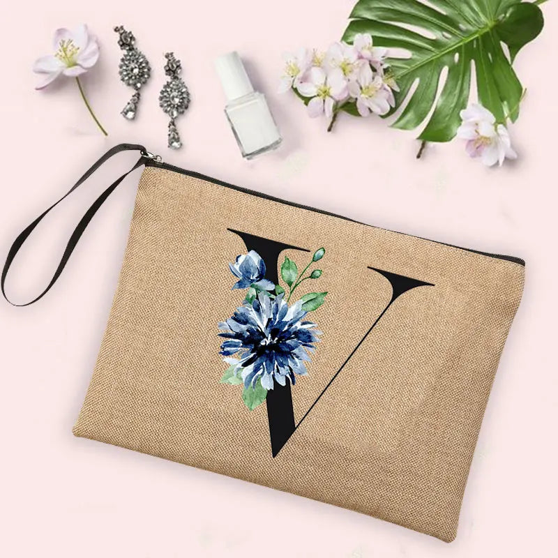 26 Letter Printing Girl Makeup Organizers Travel Handbags Toiletry Bag
