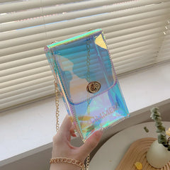 Summer Shining Shoulder Bags Transparent Laser Mini Chain Handbag