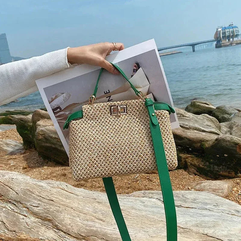 Summer Straw Bags for Women Woven Beach Handbags Casual Travel Bohemia