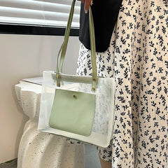 Summer Transparent Shoulder Bag Clear Shopping Beach Handbag Large Capacity