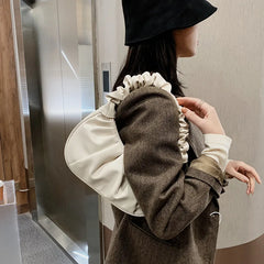 Summer Pleated Handlebags For Women PU Cloud Bags Leisure Armpit Bag Shopping Sh